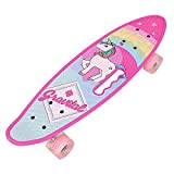 24" Skateboard Planche à roulettes, Mini Cruiser Roulement ABEC-7, 61cm Skateboard Complet avec Silencieux Roues LED Clignotantes, pour Fille Garçon ...