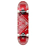 31" x 7.75" Graphic Bandana Red Complete Skateboard