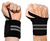 AINOLAN Protège-Poignet Sport Bracelet Bande Poignet – Bande de Support Poignet pour Haltérophilie, Musculation, Gymnastique, Bodybuilding, Crossfit (Gris)