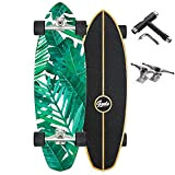 Carver Surfskate Skateboard Adultes 80×25cm Longboard Skateboard Planche à roulettes Cruiser Complète pour Enfants Ados Débutants Skateboard en Bois d'érable, ...