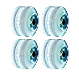 Clignotant Quad Roller Skate Wheels Luminous Light Up Roller Skate Wheels avec roulements installés 4 Pack 32mm x 58mm (Blanc)