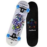 Double Kick Trick Board Skateboard for Adults Kids and Teens with ABEC-7 Bearing 7 Layer Maple Deck Flash Wheel All-in-One ...