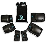 Équipement de Protection BlueWheel PS200 pour Gyropode, Skate, vélo BMX, Skateboard; Ensemble Protecteur avec réglage Optimal et Ajustement Ferme pour ...