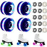 FYANER Lot de 4 roues lumineuses avec roulements Quad Roller Skate Roues pour patinage à double rangée et Skateboard 32 ...
