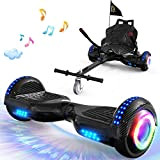 GeekMe Hoverboards avec siège, Hoverboards et kart pour enfants, Hoverboards avec haut-parleur Bluetooth, Belles lumières LED, Cadeau pour enfants