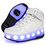 GGBLCS Garçons Filles LED Chaussures à roulettes 7 Colorés Lumières Chaussures de Skateboard USB Rechargeable Patins à roulettes Baskets avec ...