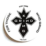 Grind King Trucks Sticker pour skate – GK Cross Blanc 7,5 cm