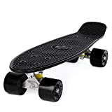 Land Surfer Penny Board Cruiser Planche à roulettes pour adultes et enfants 55,9 cm avec sac de skateboard Noir