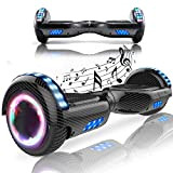 Magic Vida Skateboard Électrique Bluetooth 6.5 Pouces Rouge Puissance 700W avec LED Gyropode Musique Auto-Équilibrage pour Enfants et Adultes Gyropode ...