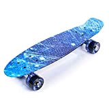 meteor Skateboard Plastic Cruiser Ridge Mini Skate 22"/56cm Planche a roulettes Vintage Complet (B-Galaxy)