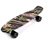 meteor Skateboard Plastic Cruiser Ridge Mini Skate 22"/56cm Planche a roulettes Vintage Complet (Flowers Black)