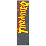 MOB GRIP Thrasher Grip pour skateboard Motif flammes jaunes et oranges Noir 22,9 cm