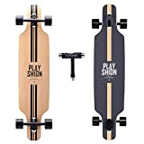 Playshion 39" Longboard Drop-Through Freestyle Skateboards Cruiser, Roulements ABEC 9