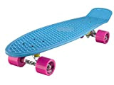 Ridge Big Brother Retro 27 Mini cruiser skateboard complet Bleu/Rose - 69 cm