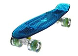 Ridge Blaze Mini Cruiser Skateboard Skate Transparent avec Roues Lumineuses LED: Planche a Roulettes complet