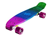 Ridge Skateboards Cruiser Board 27 Pouces Métallique Fades / Roues 59 mm Rose/Bleu-Vert PB-27-UV-Rose/Bleu-Vert