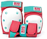 Rio Roller Triple Pad Kit de Protection Skateboard pour Enfant, Unisexe, Multicolore (Red/Mint), M