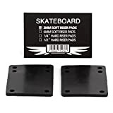 Skateboard Hardware Soft Riser Pads de protection pour longboard Noir 3 mm