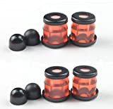 Skateboard longboard Truck Bushings Gommes HR-90A with washers and pivot cups 4-Sets (Rouge transparent)