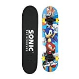 Sonic The Hedgehog Skateboard de bureau en érable 9 plis 78,7 cm pour croisière, sculpture, figures et descente
