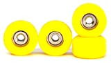 SPITBOARDS Lot de 4 roues de skateboard en polyuréthane CNC - Pour les doigts et les roues - Jaune