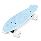 xootz Enfant Retro Cruiser Skateboard Complet en Plastique – Bleu, 56 cm