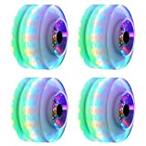 Xpccj Lot de 4 roues de rechange lumineuses pour skateboard à double rouleau, patinage à LED, noyau 82 A