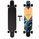 Yzszsjc Longboard 8 couches en bois d'érable Cruiser complet Skateboard pour filles, adultes, jeunes débutants avec outils en T et ...