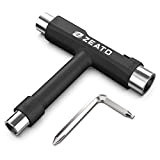 Zeato All-in-One Skate Tools Multi-Function Portable Skateboard T Tool Accessory with T-Type Allen Key and L-Type Phillips Head Wrench Screwdriver ...
